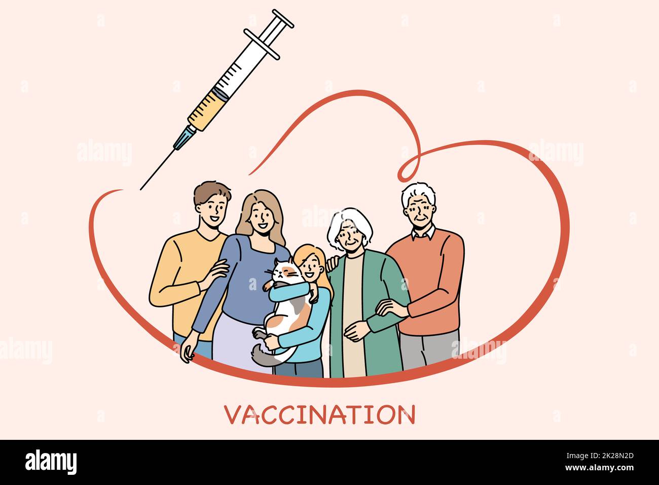 Impfung und medizinisches Schutzkonzept. Stockfoto