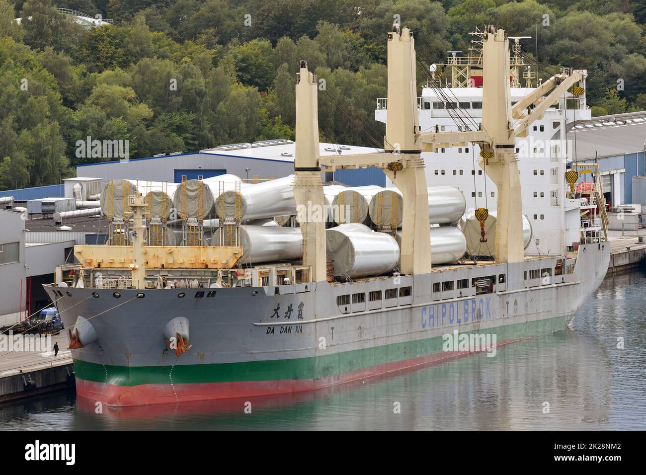 General Cargo Ship da DAN XIA vertäute im Hafen von Kiel Stockfoto