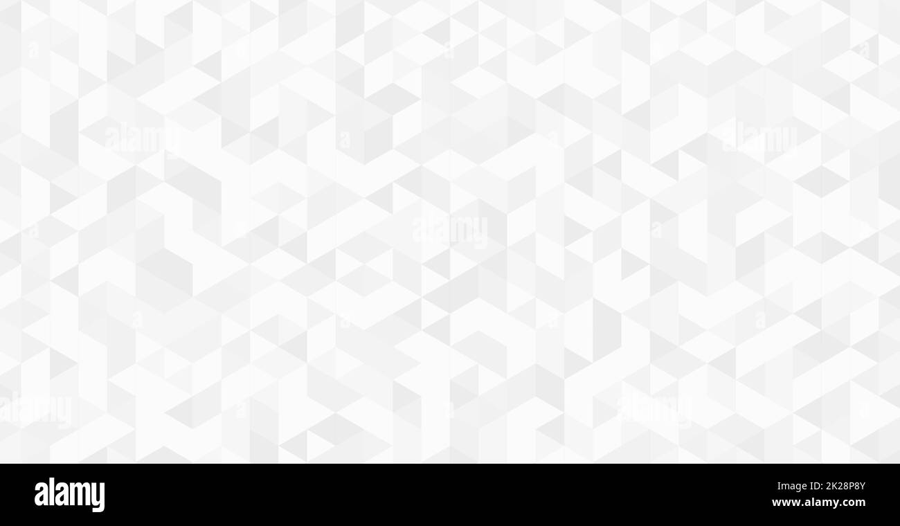 Abstrakte weiße - graue Hintergrundtextur mit vielen Dreiecken - Vektor Stockfoto