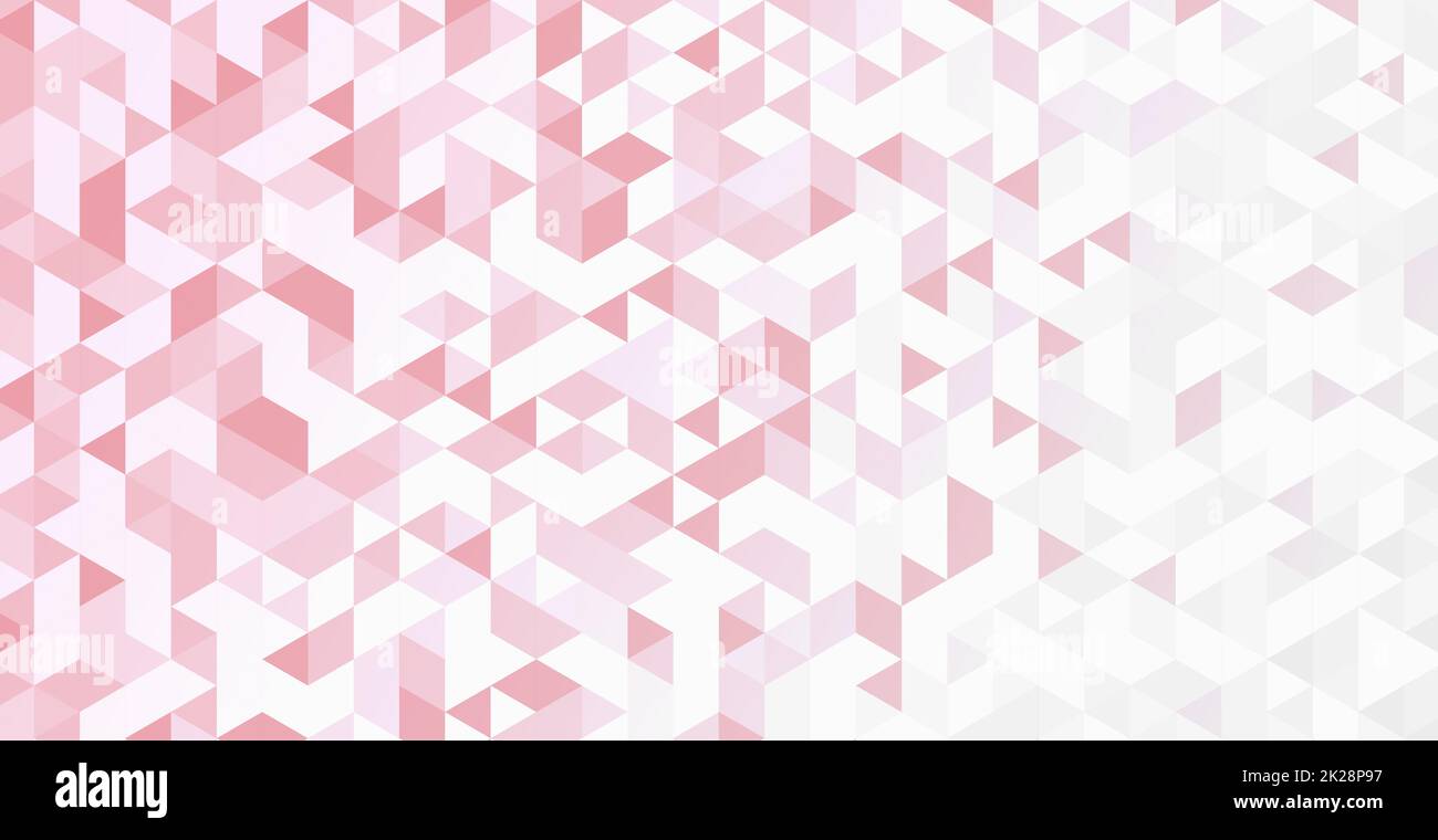 Abstrakter weißer und roter Hintergrund, viele Dreiecke - Vektor Stockfoto