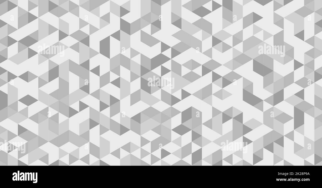 Abstrakte weiße - graue Hintergrundtextur mit vielen Dreiecken - Vektor Stockfoto