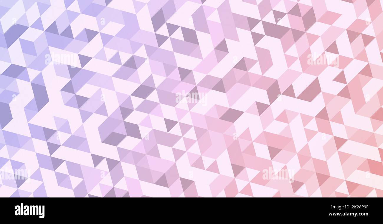 Abstrakter weißer, roter und blauer Hintergrund, viele Dreiecke - Vektor Stockfoto