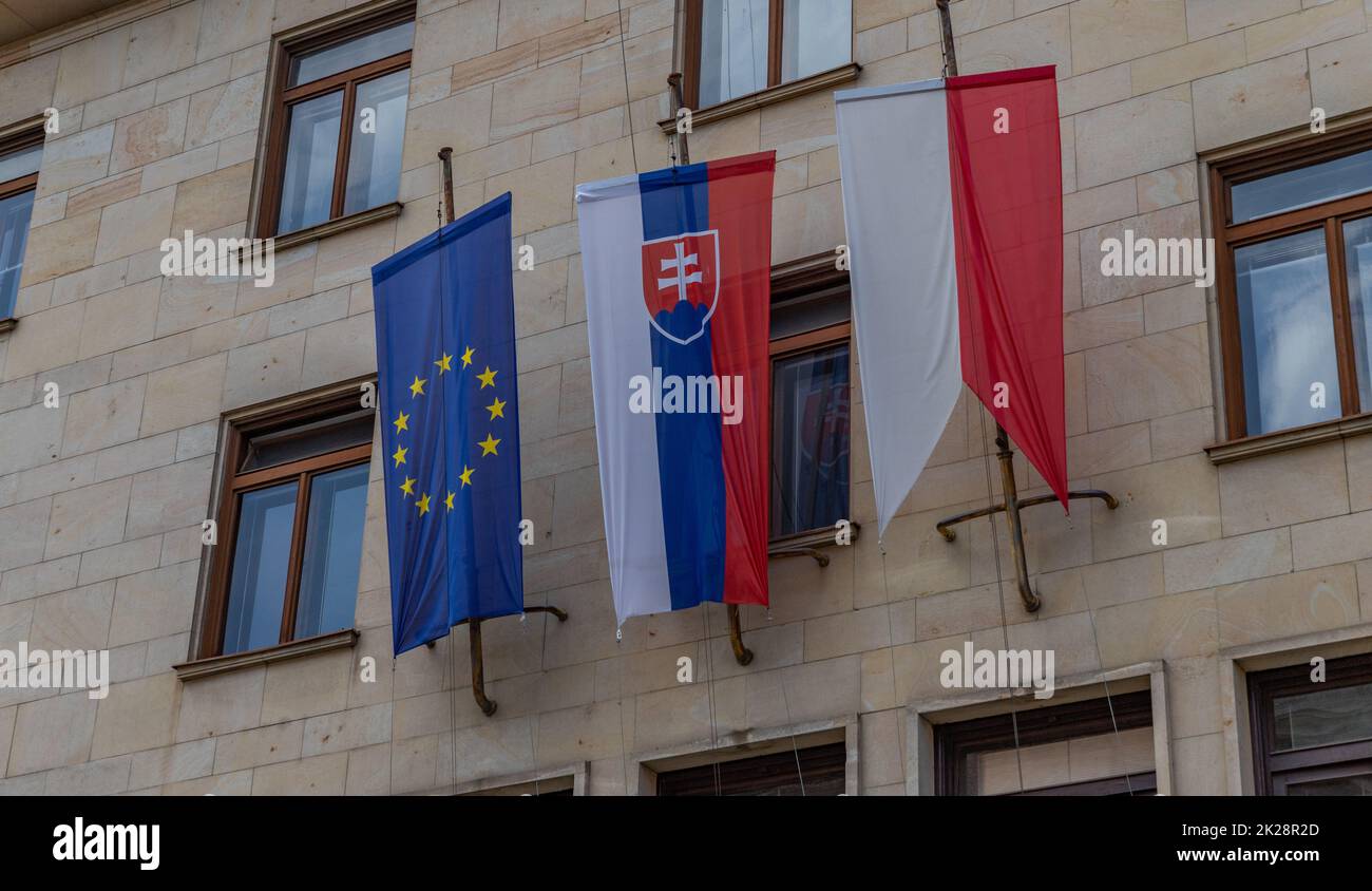 Slowakei Flaggen Stockfoto