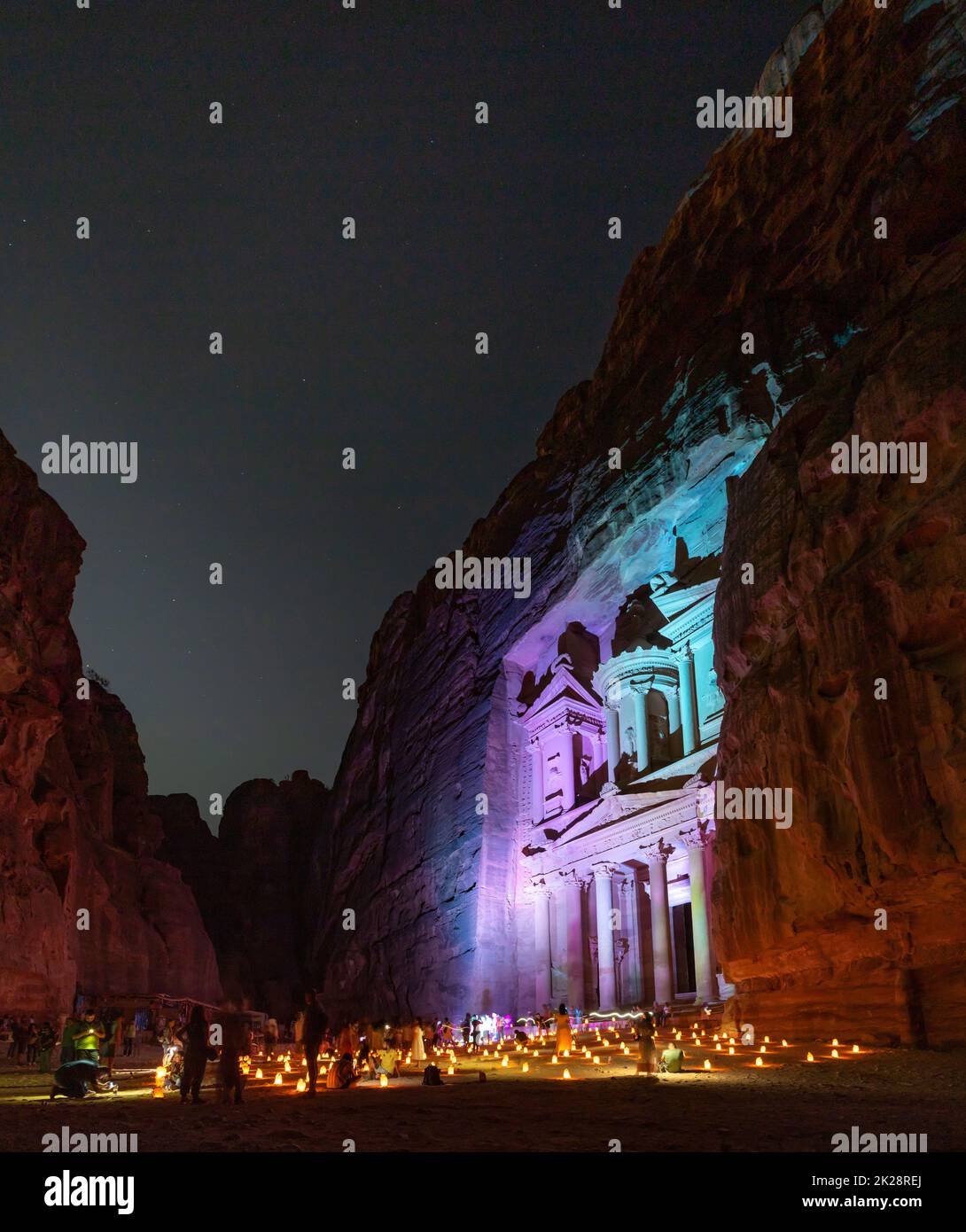 Petra bei Nacht IV Stockfoto