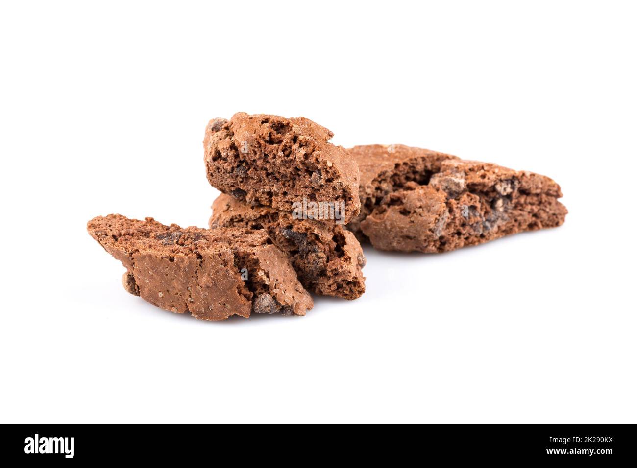 Cantucci mit Schokolade Stück Stockfoto