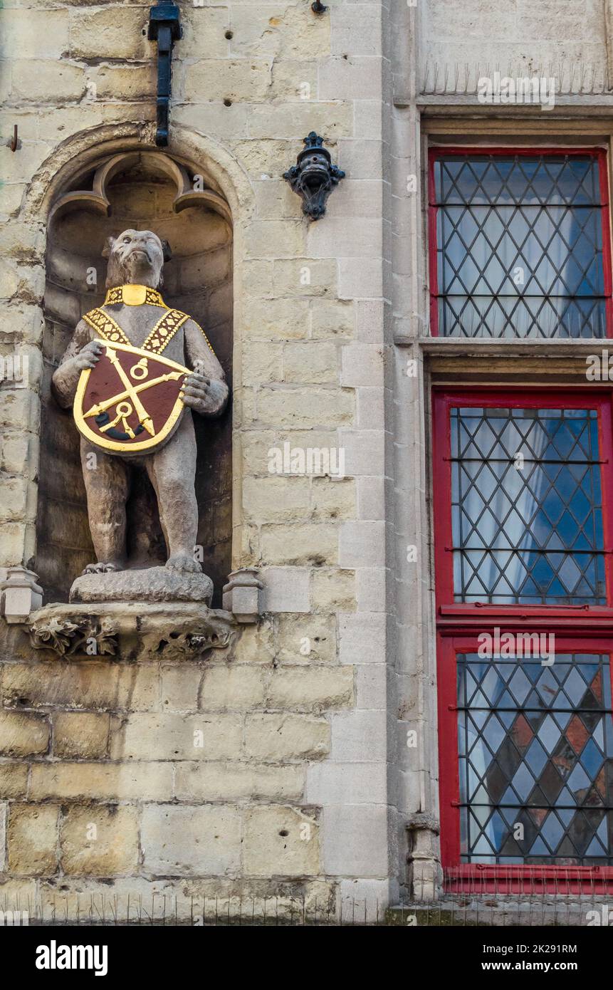 Architekturdetails in Brügge, Belgien Stockfoto