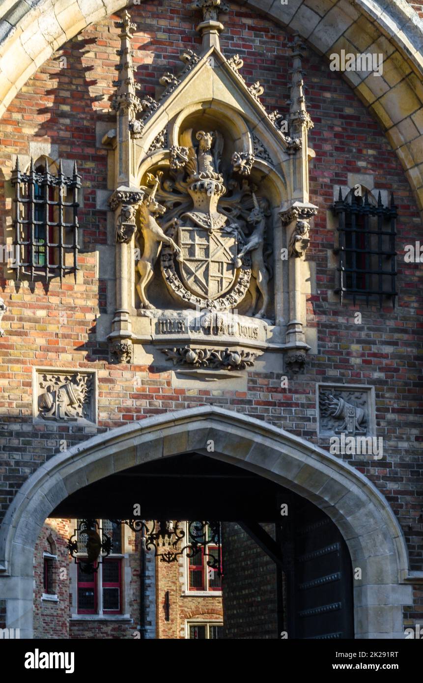 Architekturdetails in Brügge, Belgien Stockfoto