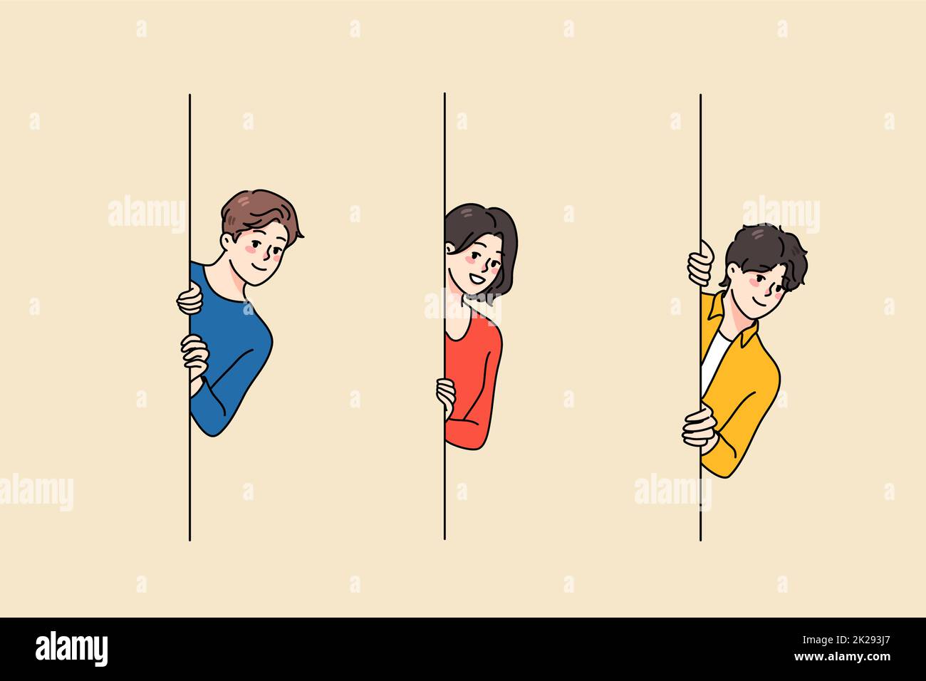 Verschiedene Leute gucken aus der Nähe Stockfoto