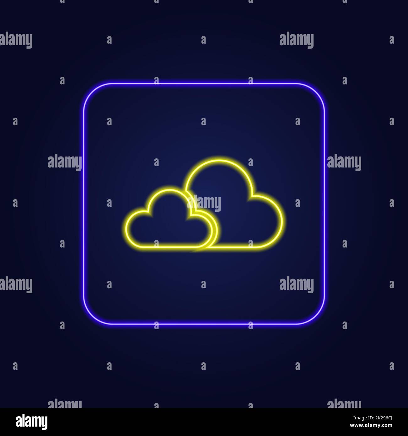 Schönes, stylisches, farbenfrohes Neonwolkensymbol - Vector Stockfoto