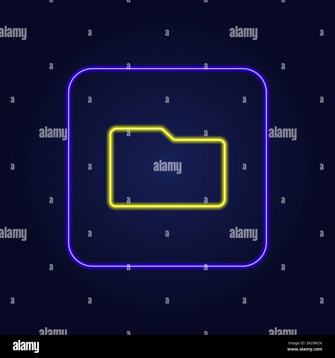 Elegantes, farbenfrohes Neon-Symbol für Webordner – Vector Stockfoto