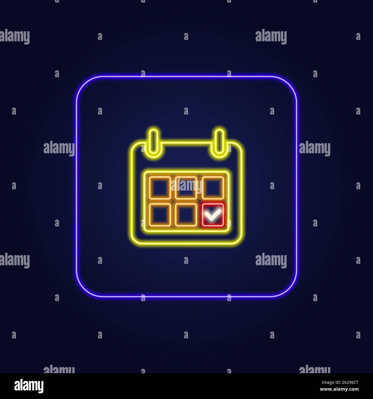 Schönes, stylisches, farbenfrohes Neon-Kalendersymbol - Vector Stockfoto