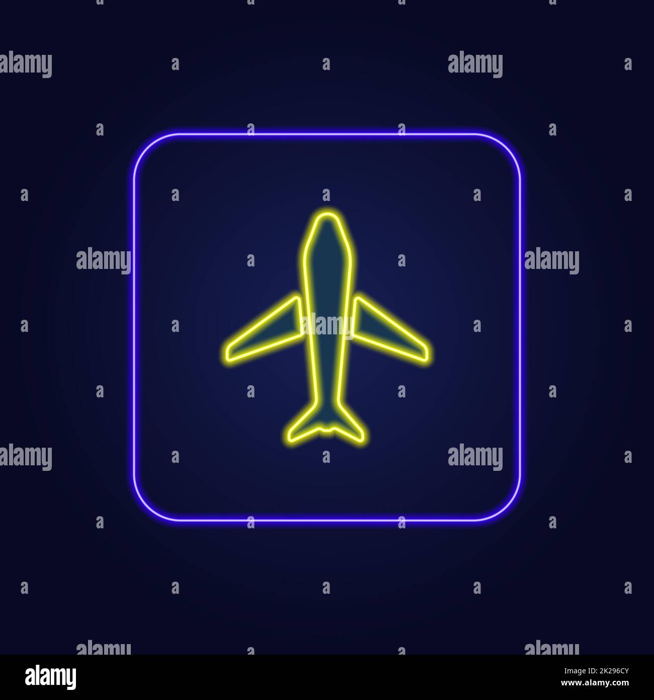 Wunderschönes, stylisches, farbenfrohes Neon-Flugzeugsymbol - Vector Stockfoto