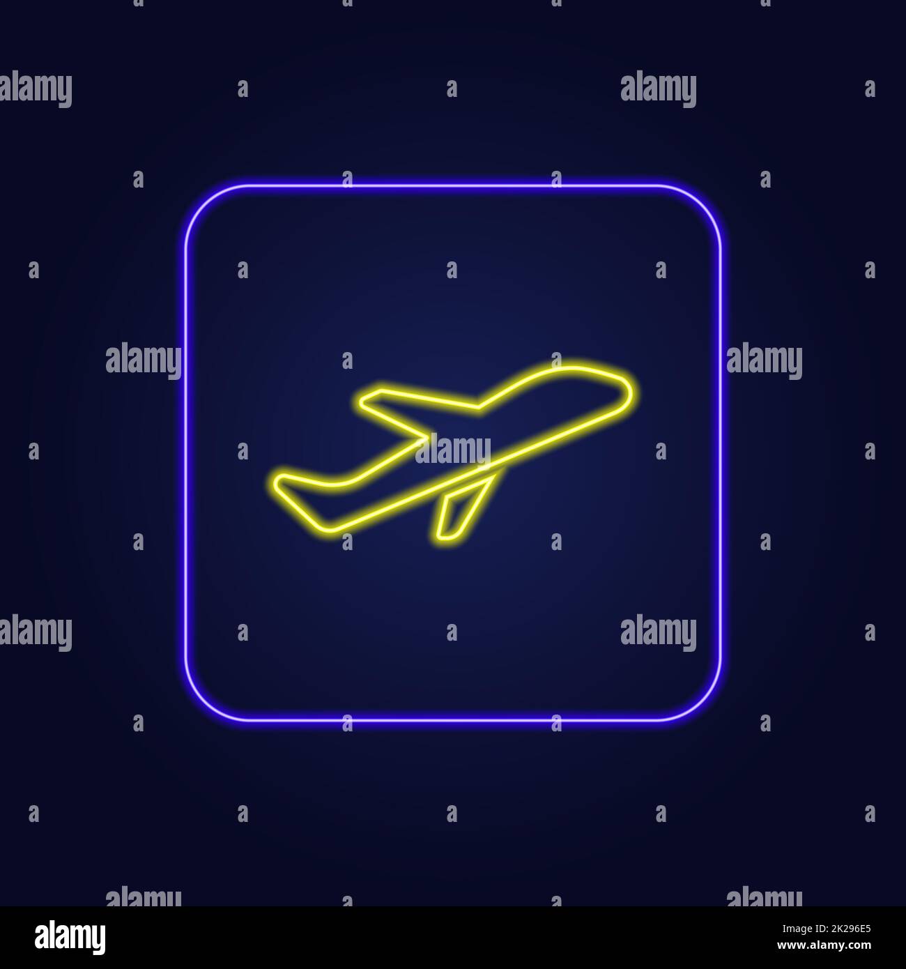 Wunderschönes, stylisches, farbenfrohes Neon-Flugzeugsymbol - Vector Stockfoto