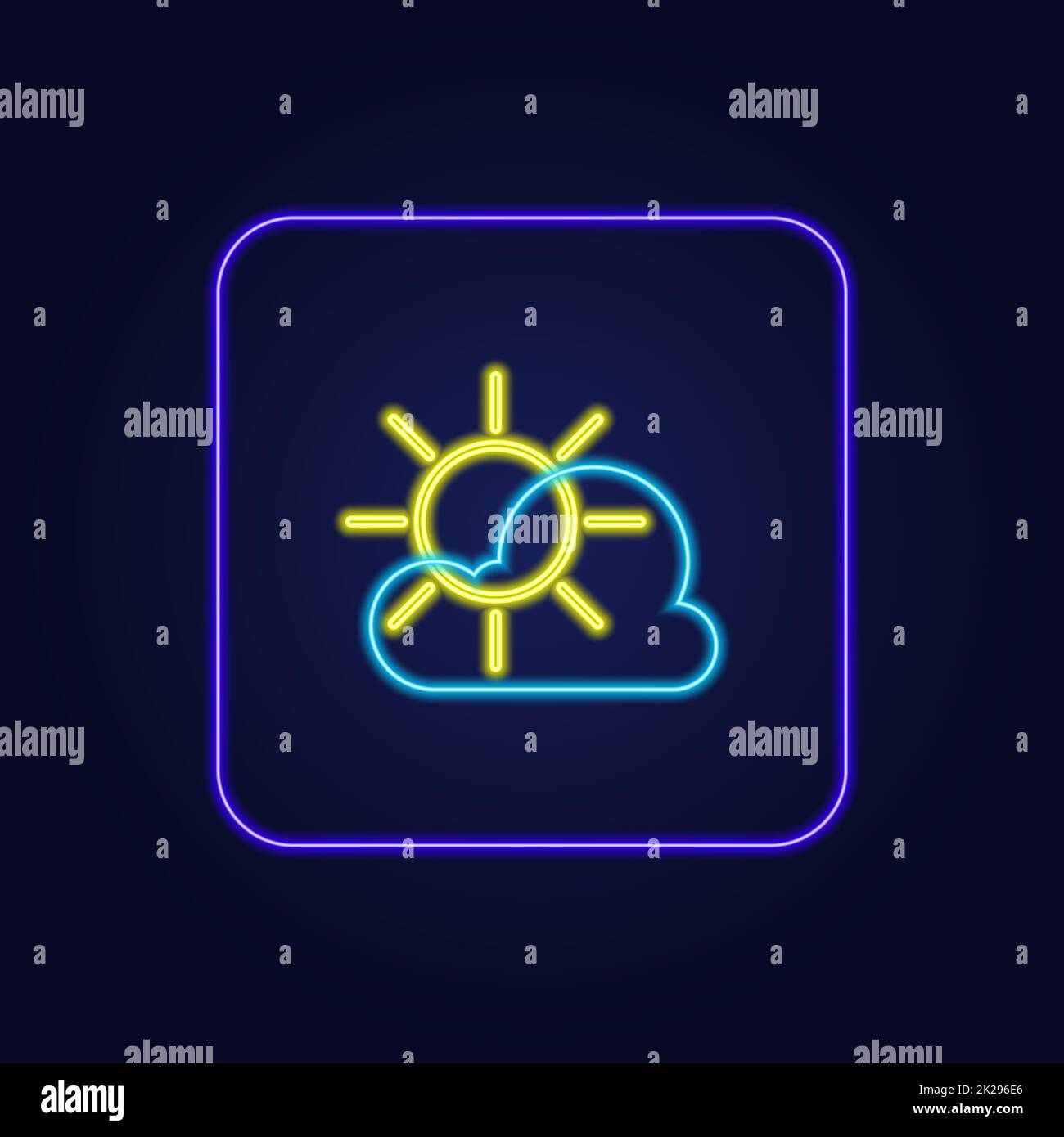 Schönes, stylisches, farbenfrohes Neonwettersymbol – Vector Stockfoto