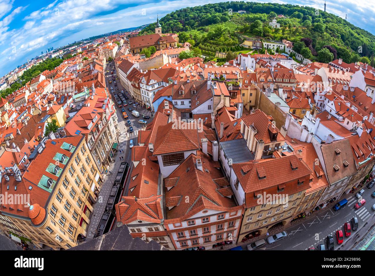 Prag Stadtbild vom St. Nicholas-Kirche. Prag, Tschechische Republik Stockfoto