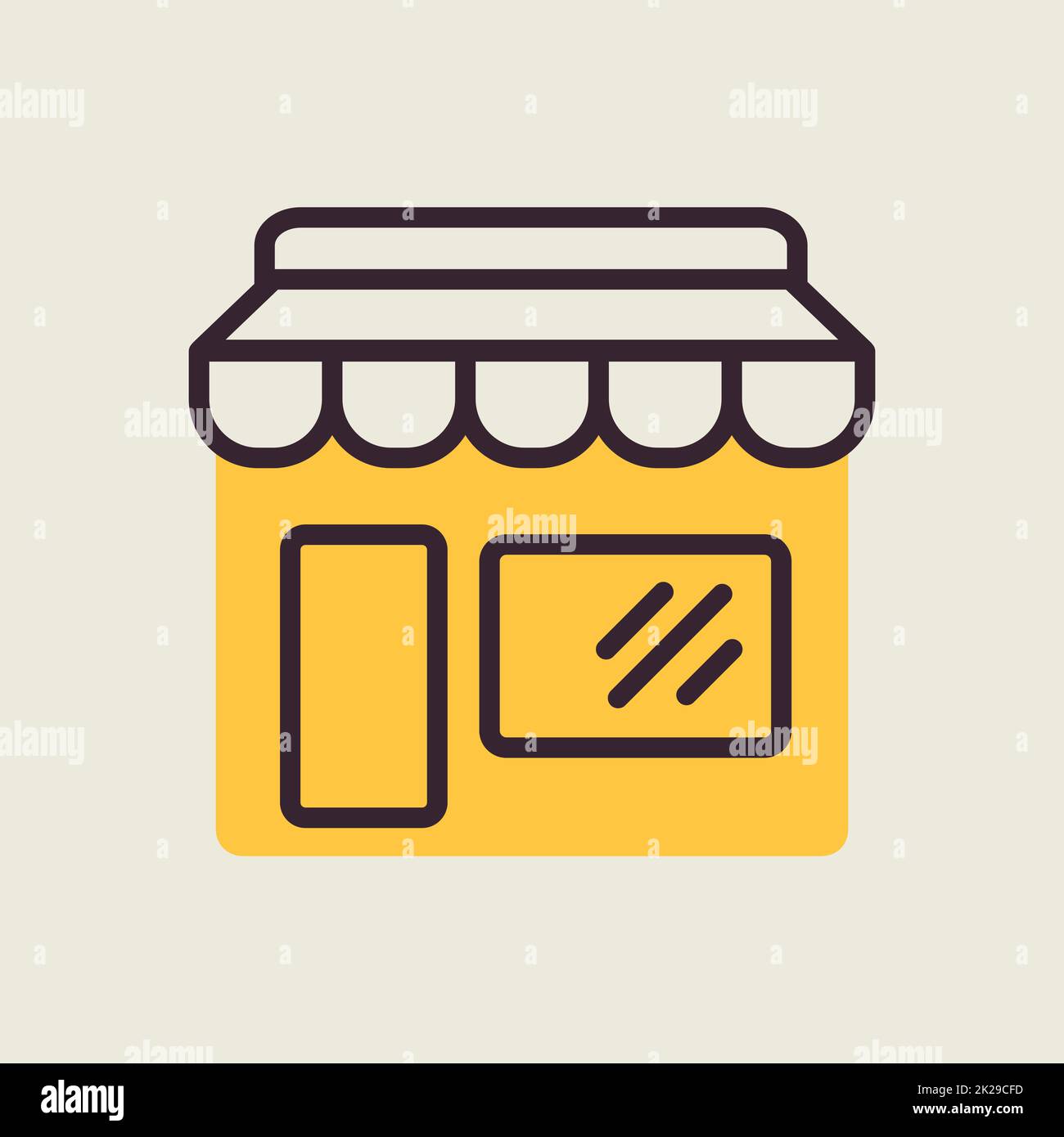 Isoliertes Vektorsymbol auf der Vorderseite speichern Stockfoto