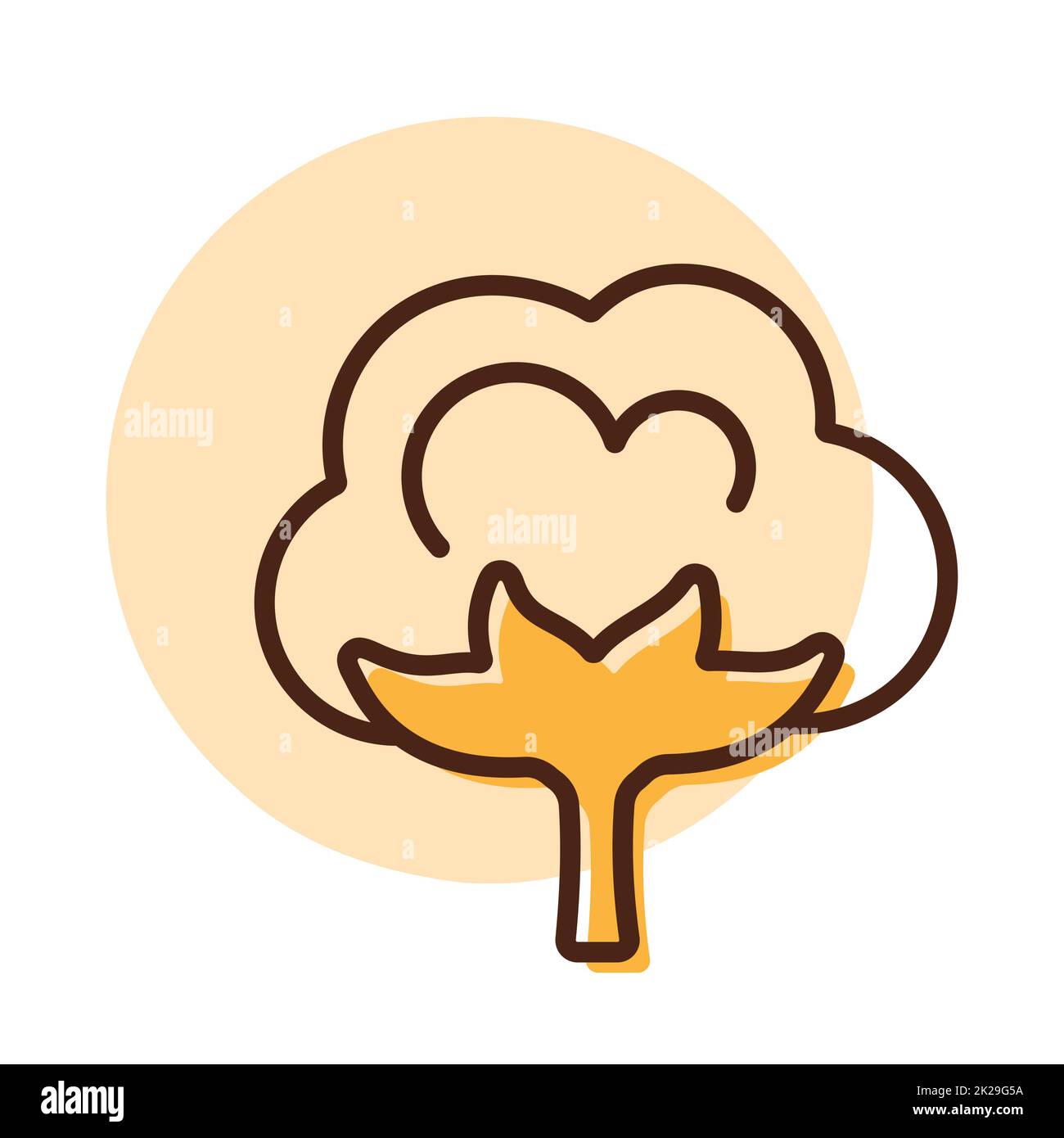 Baumwolle Vektor isoliertes flaches Symbol Stockfoto