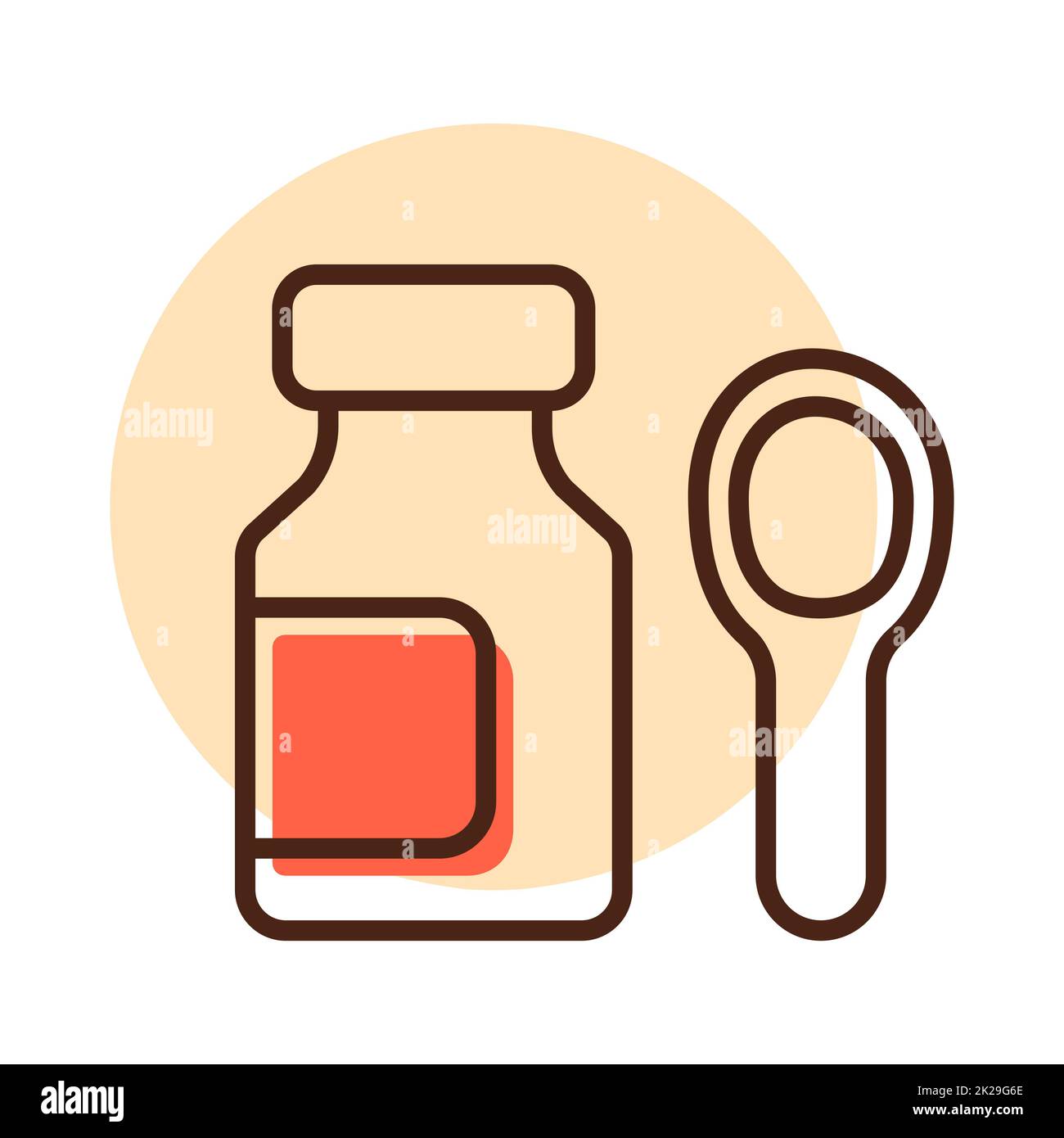 Vektorsymbol für Sirup-Arzneimittelflaschen Stockfoto