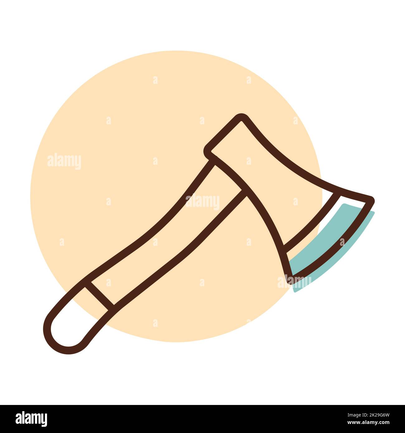 Symbol für isolierten Vektor für Gartenaxt Stockfoto