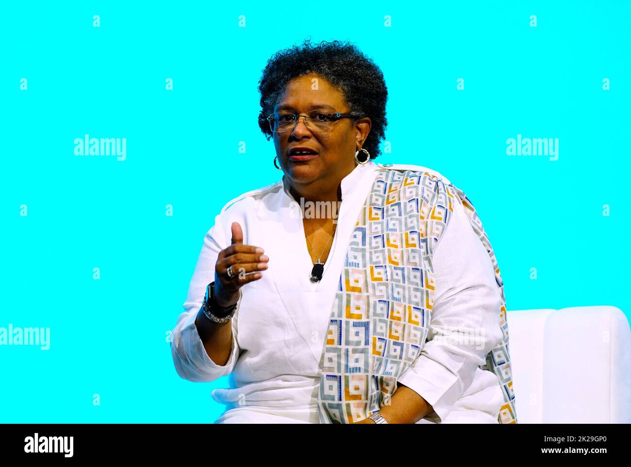 09/18/2022 New York, New York die ehrenwerte Mia Amor Mottley spricht