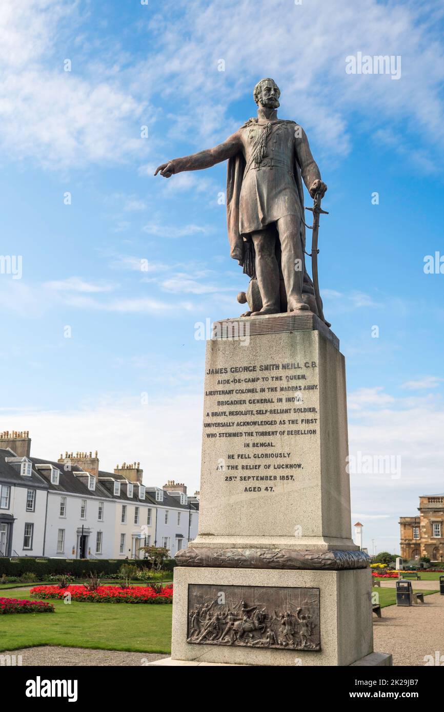 Gedenkstatue von James George Smith Neill in Ayr, Ayshire, Schottland, Großbritannien Stockfoto