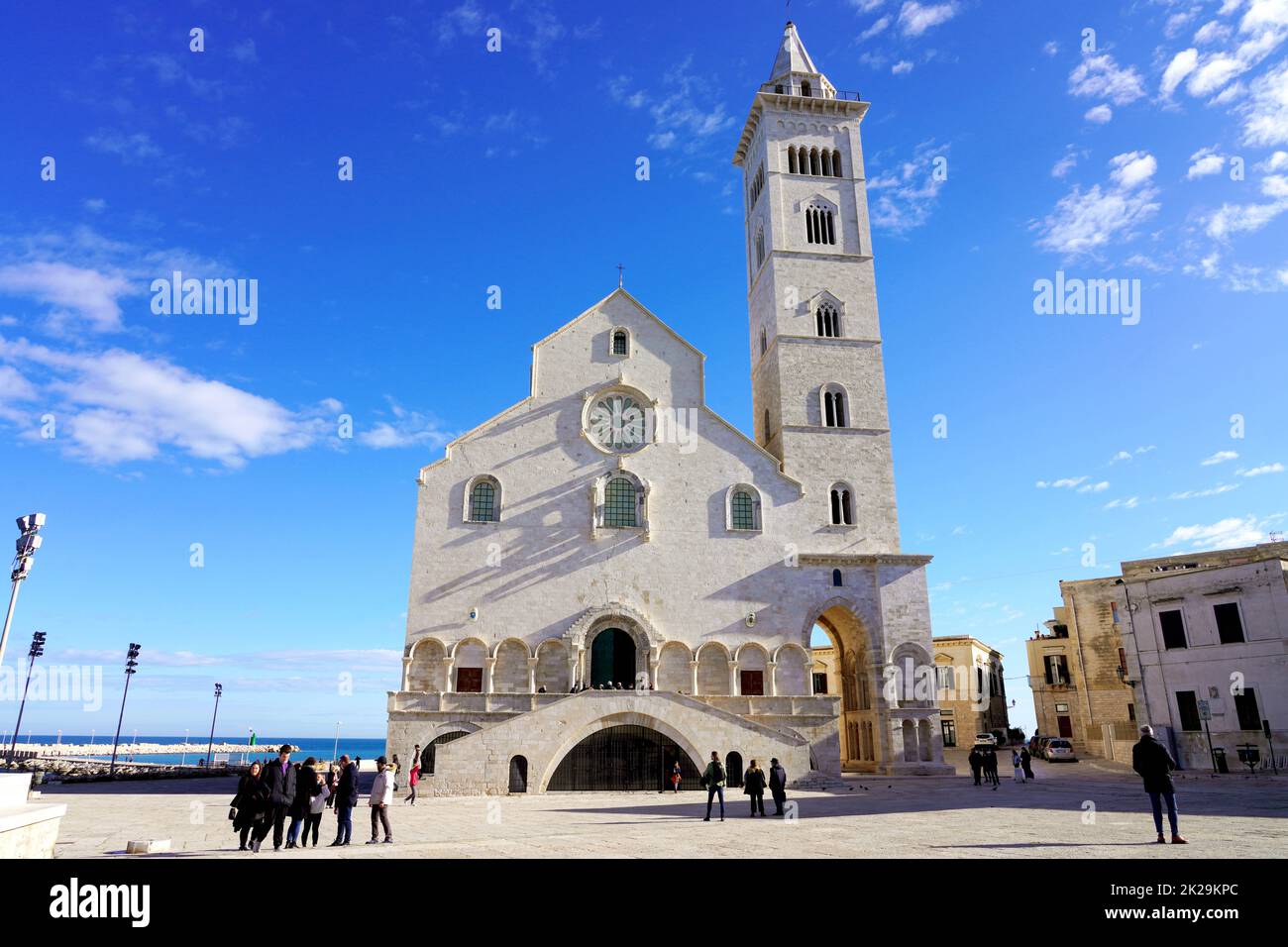 Kathedrale von Trani, dem Heiligen Nikolaus dem Pilger gewidmet, in Trani, Apulien, Italien Stockfoto