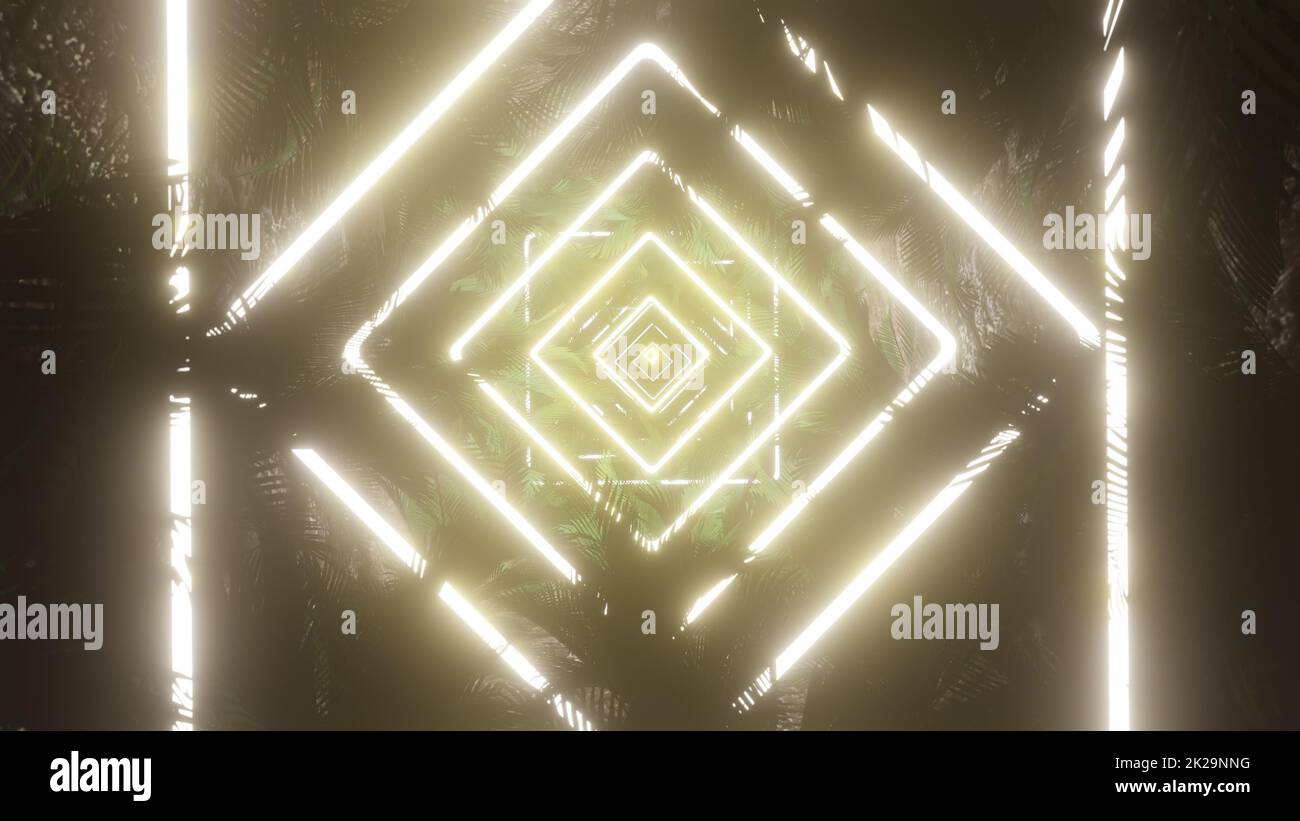 Palme In Light Neon Stockfoto