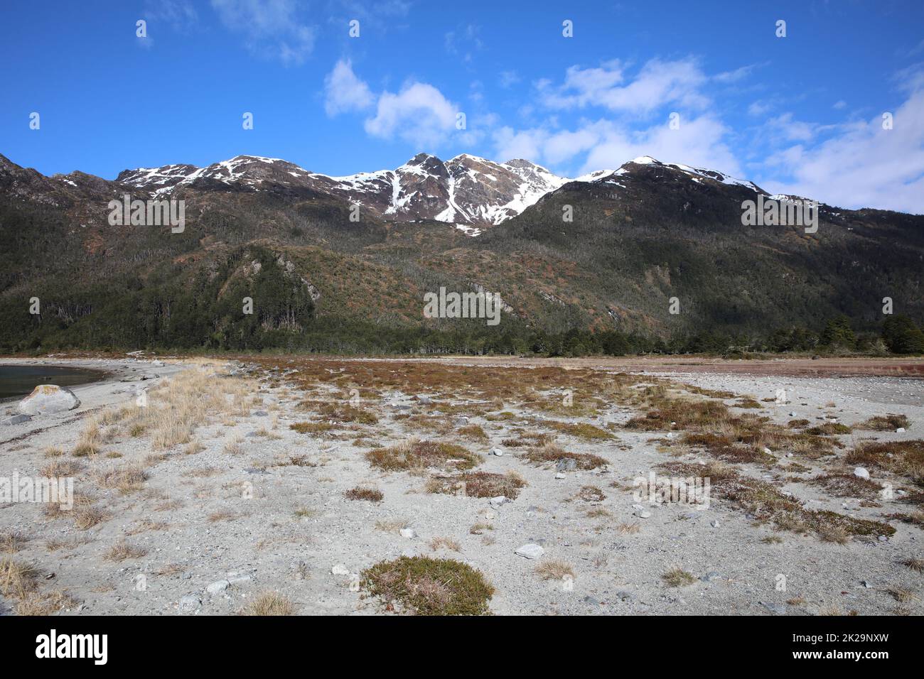 Landschaft an der Ainsworth Bay. Almirantazgo Fjord. Patagonien. Chile Stockfoto