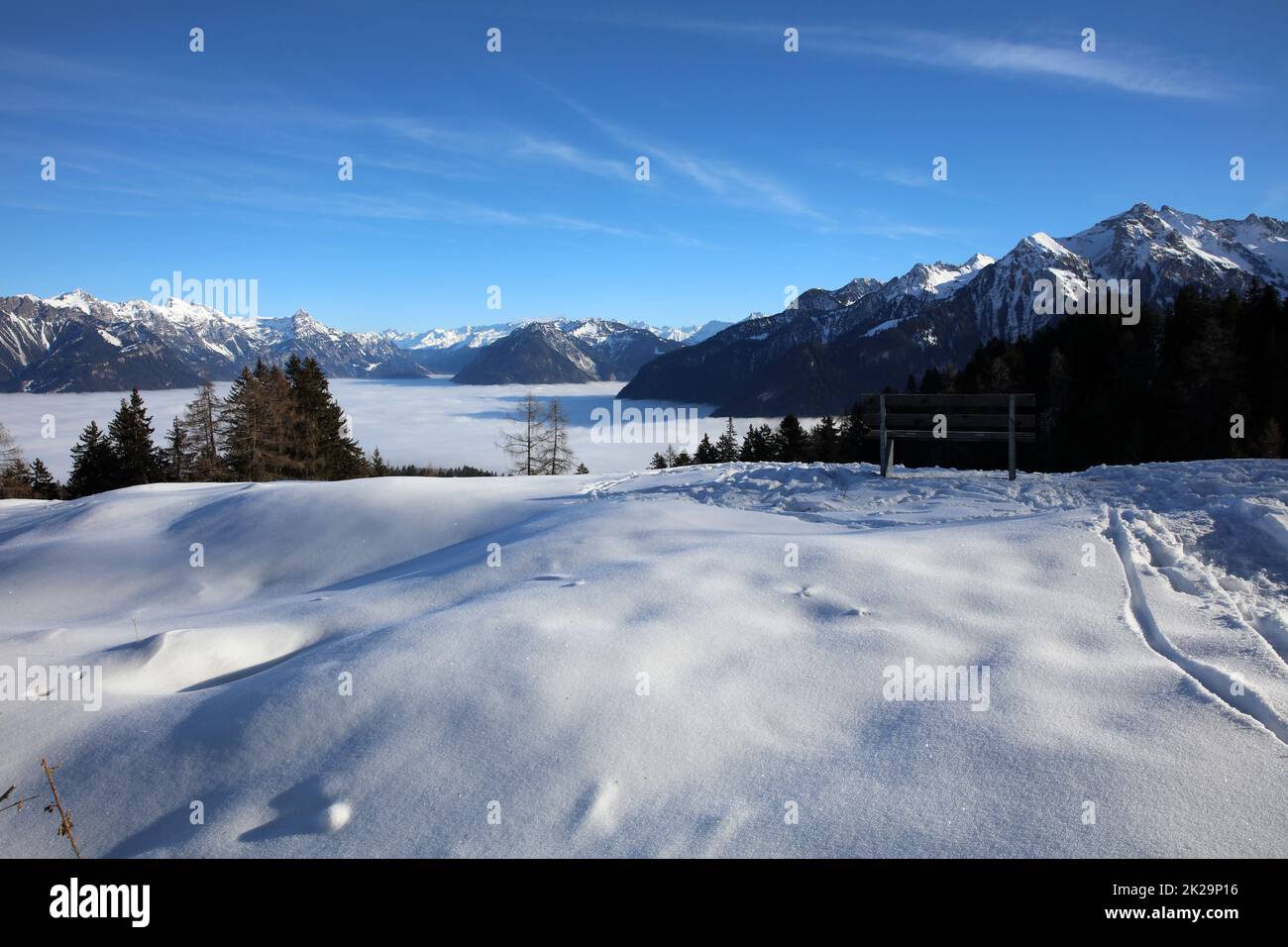 Europäische Alpen in Vorarlberg. Klostertalalpen. Österreich Stockfoto