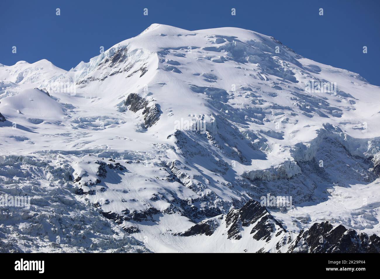 Mont-Blanc-Gipfel von Aiguille du Midi. Chamonix. Frankreich Stockfoto