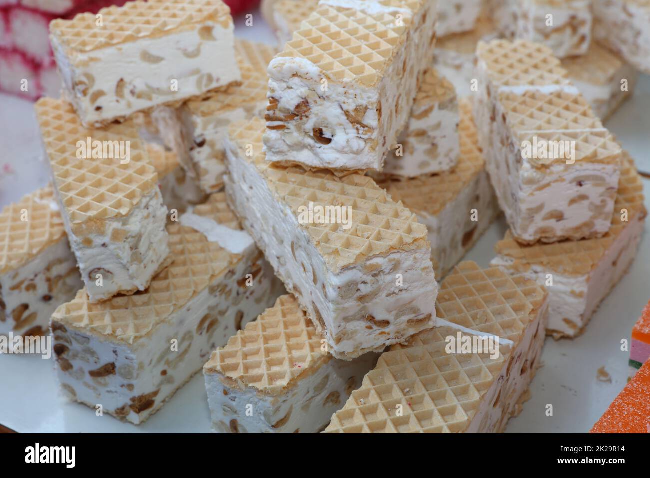 Süßigkeiten auf dem Straßenmarkt in Jerusalem. Israel Stockfoto