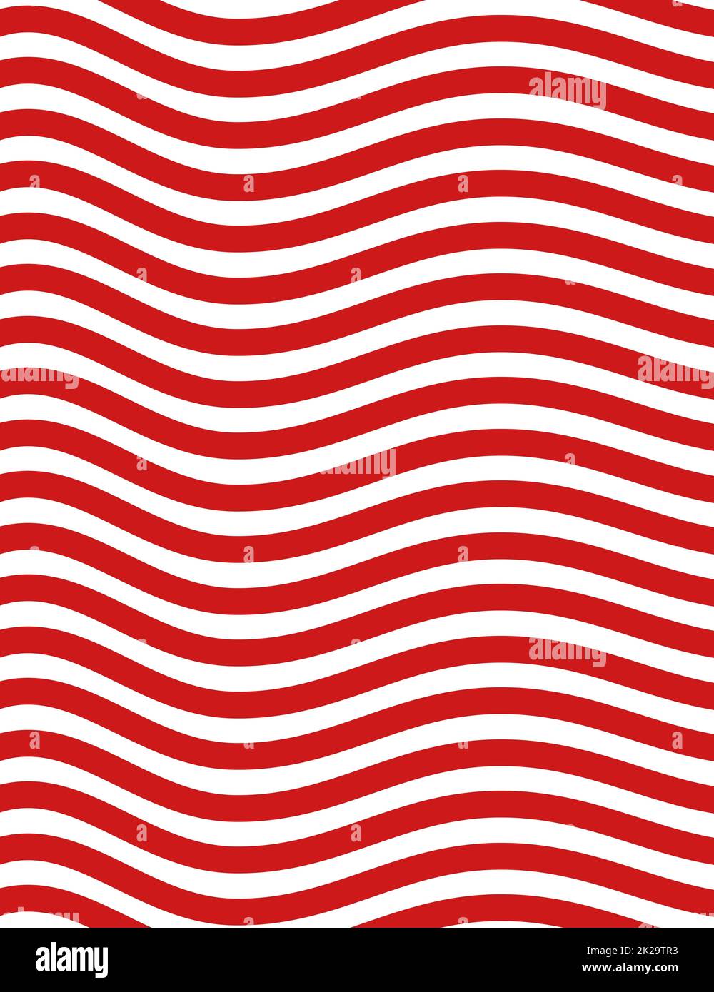 Wellenmuster mit roten und weißen Streifen Stockfoto