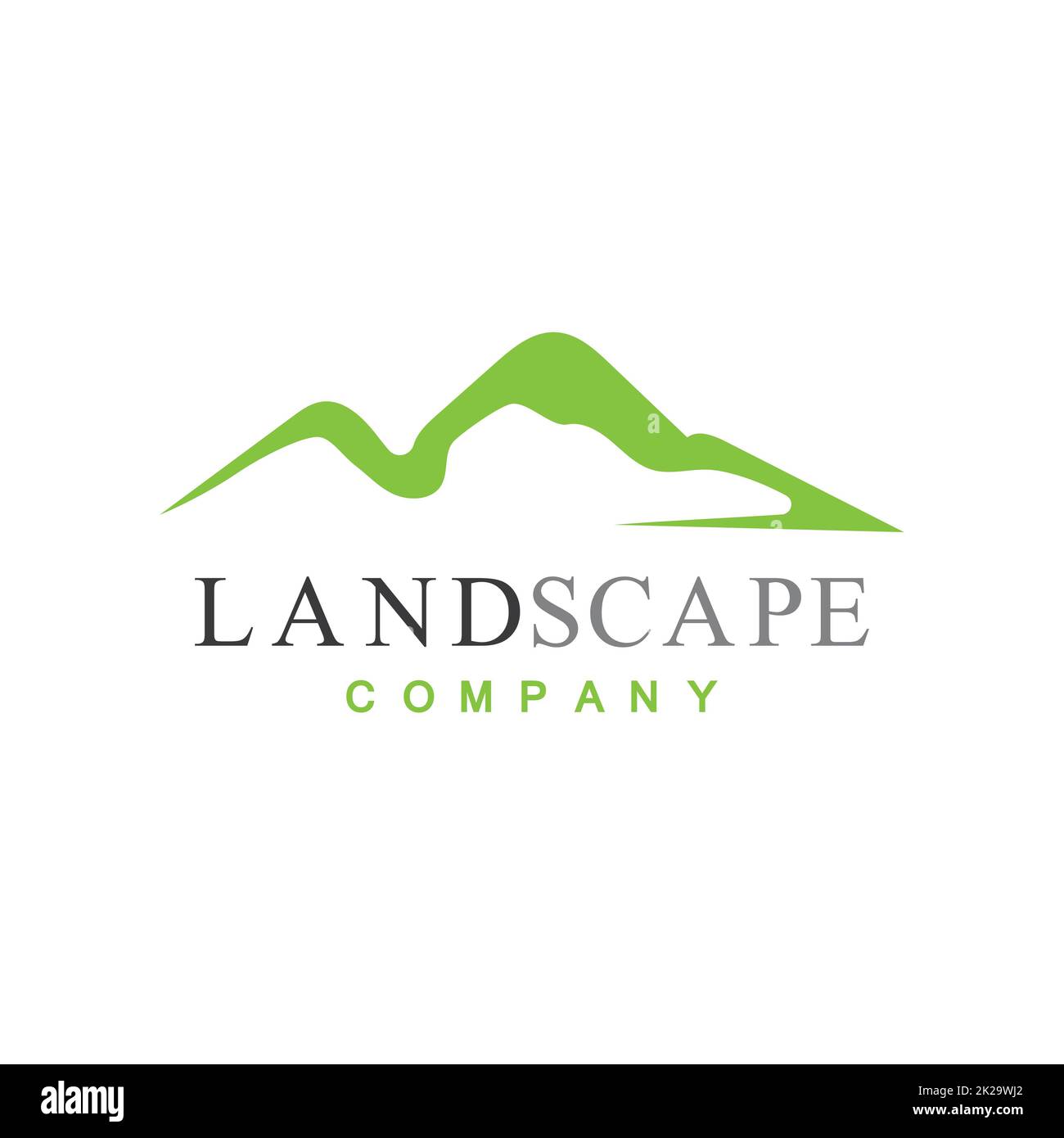 Schlichte Modern Mountain Landscape Logo Design Vector Silhouette Stockfoto