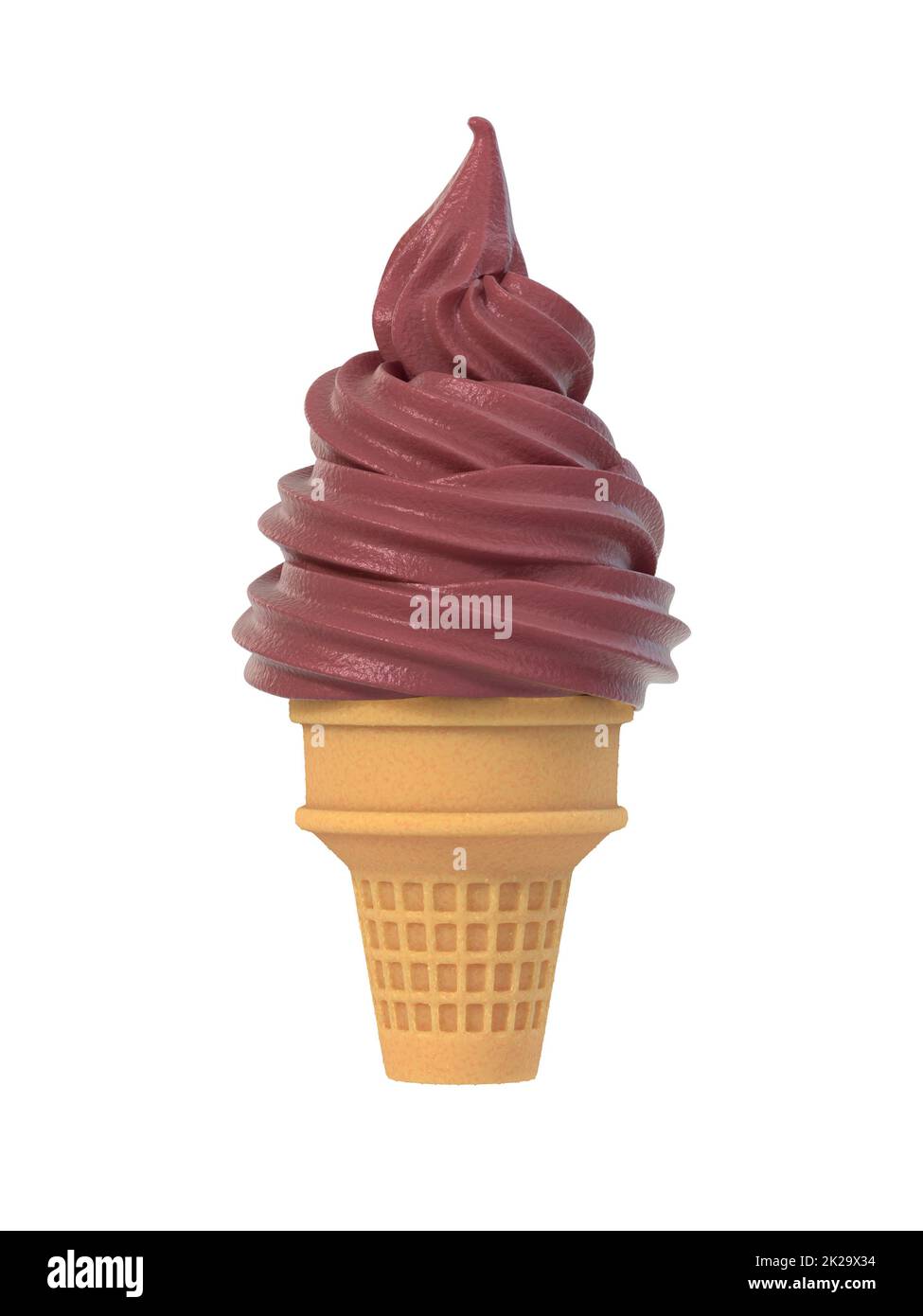 Schokoladeneis aus weichem Eis in Waffelkegel Stockfoto