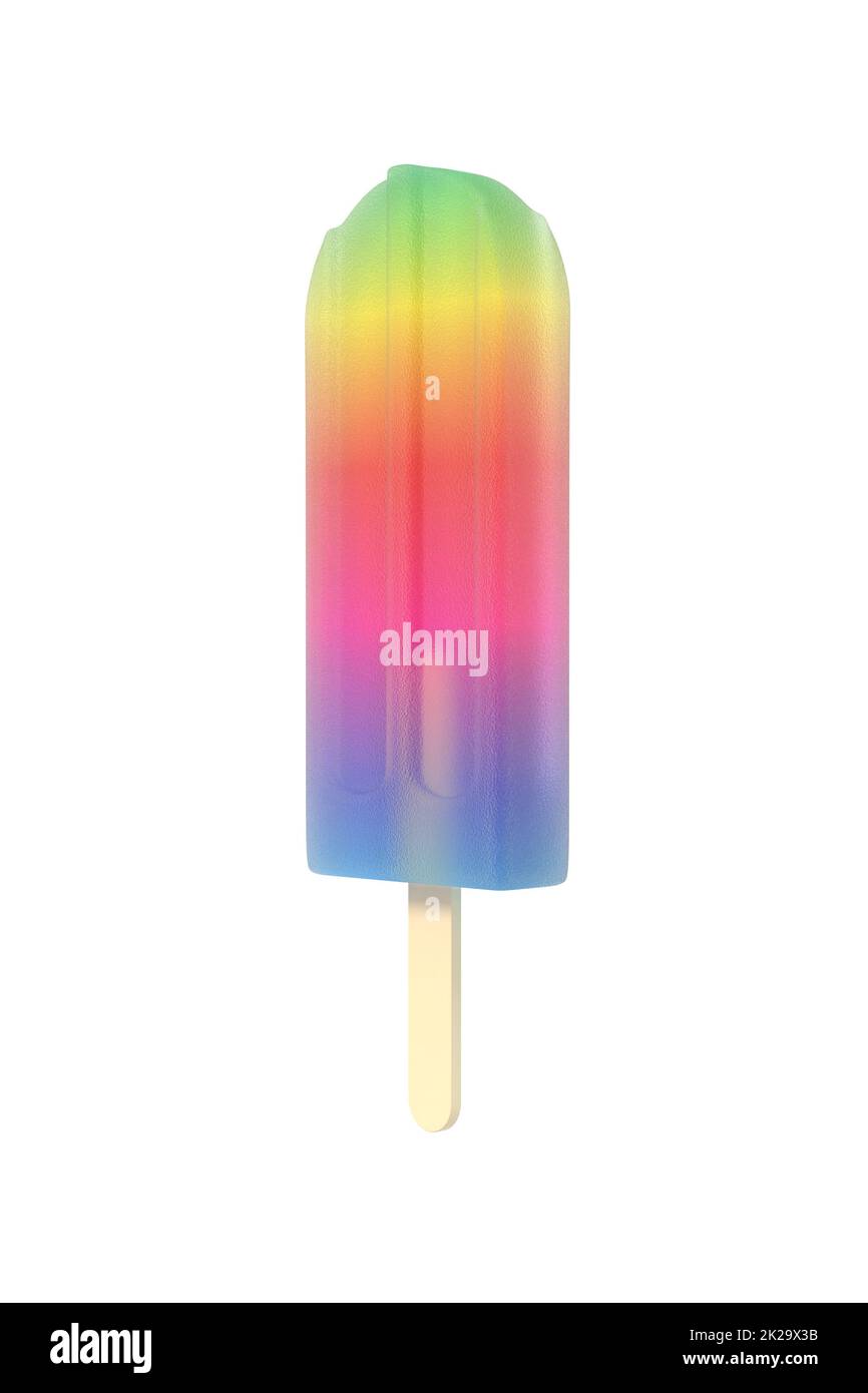 Regenbogenpopsicle Eiscreme auf einem Stock Stockfoto