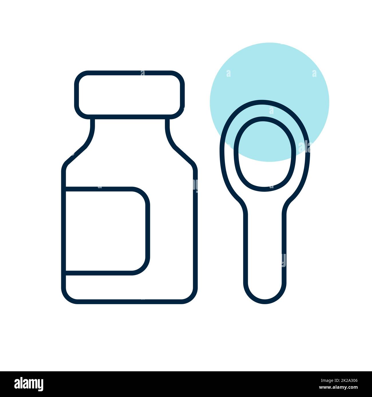 Vektorsymbol für Sirup-Arzneimittelflaschen Stockfoto