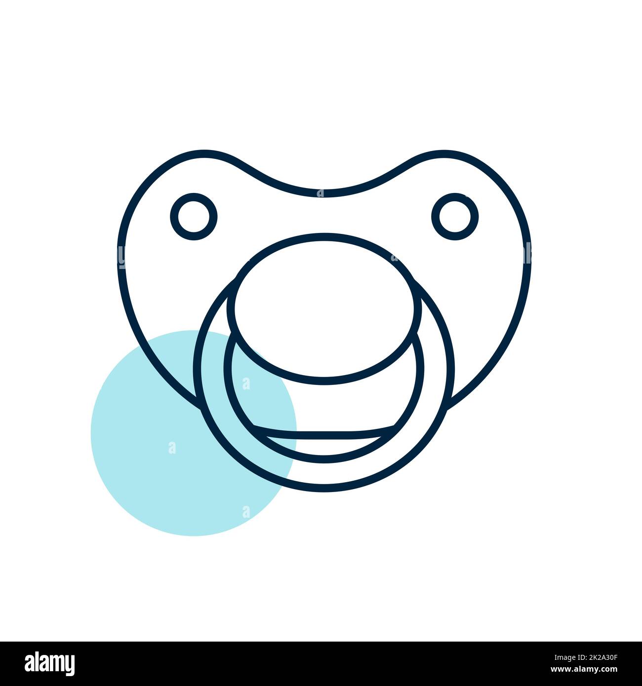 Symbol für „Baby Dummy“-Strichvektor, isoliert. Graph Symbol für Kinder und Neugeborene Websites und Apps Design, Logo, App, UI Stockfoto