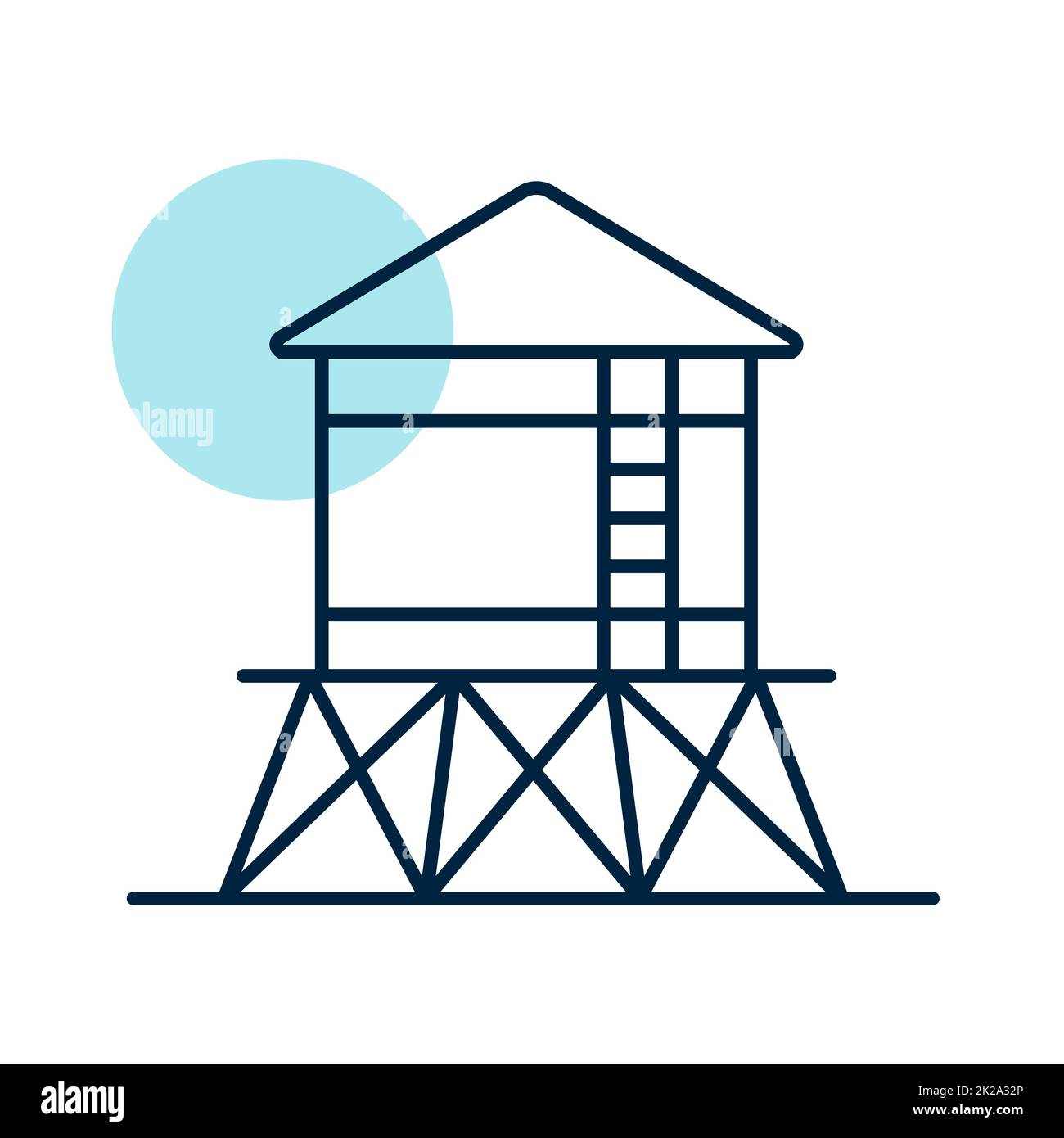 Symbol für isolierten Wasserturm-Vektor Stockfoto