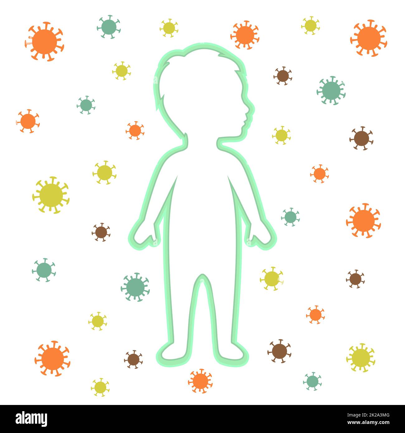 Das Immunsystem bekämpft die neuartige Coronavirus-Grippe, Bakterien, Viren und Luftverschmutzung Stockfoto