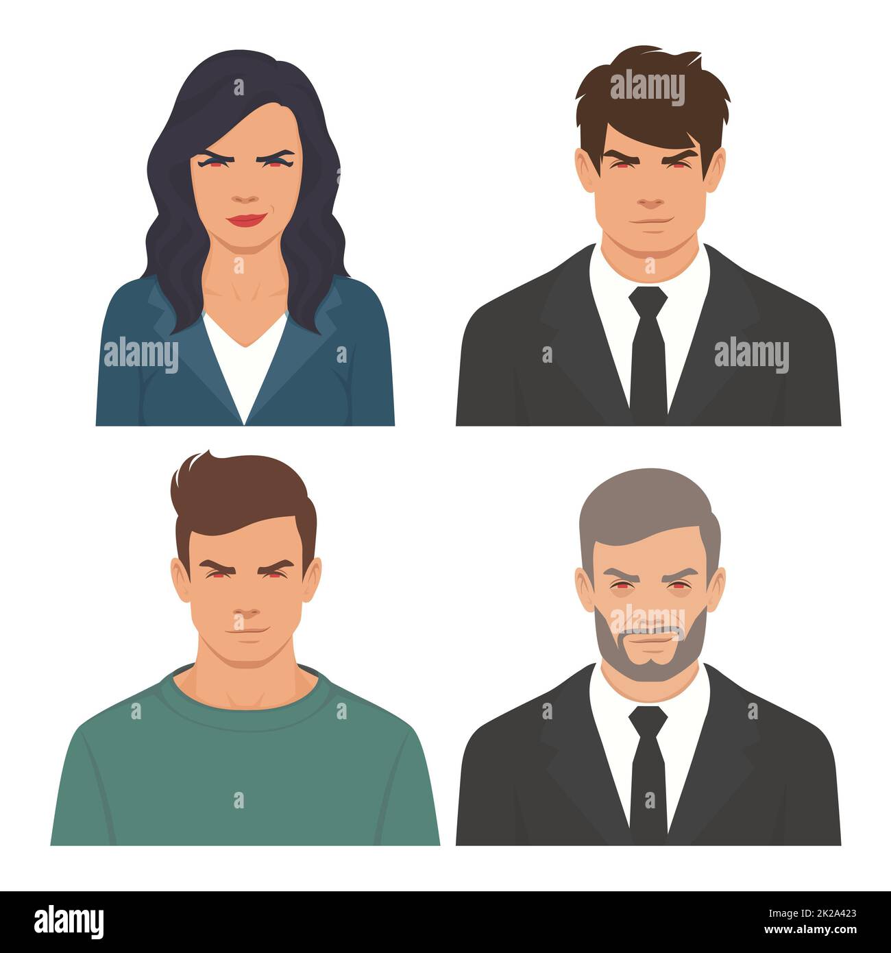 Wut. Der böse Mann drückt seine negativen Emotionen aus. Vektorgrafik Stockfoto