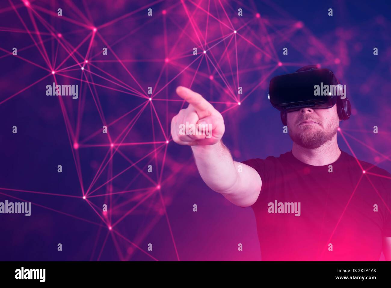 Metaverse-Technologie-Konzept. Virtuelle erweiterte Realität in sozialen Netzwerken. Stockfoto