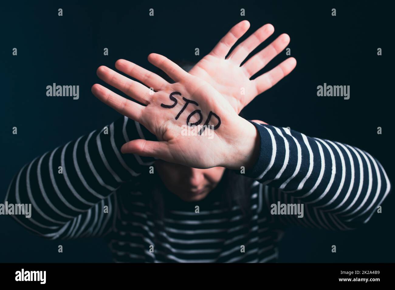 Gewalt gegen Frauen zu stoppen Stockfoto