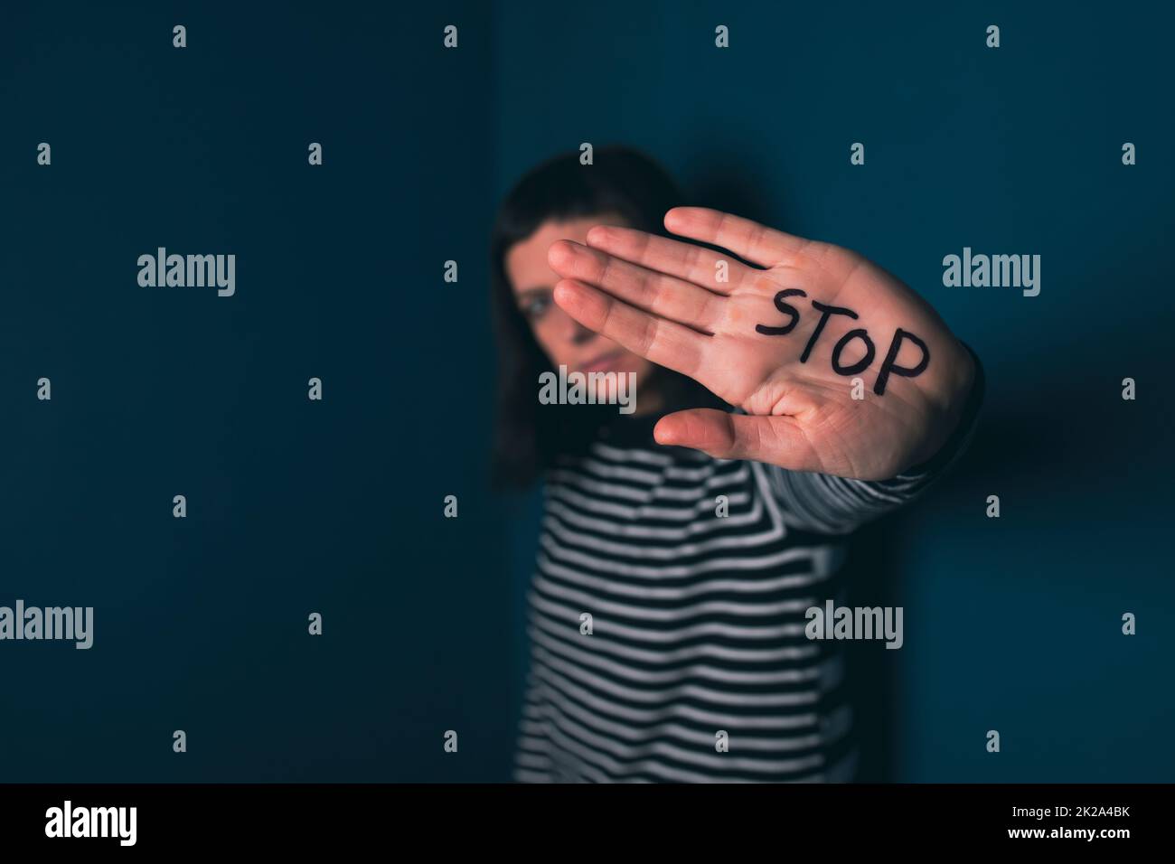 Gewalt gegen Frauen zu stoppen Stockfoto