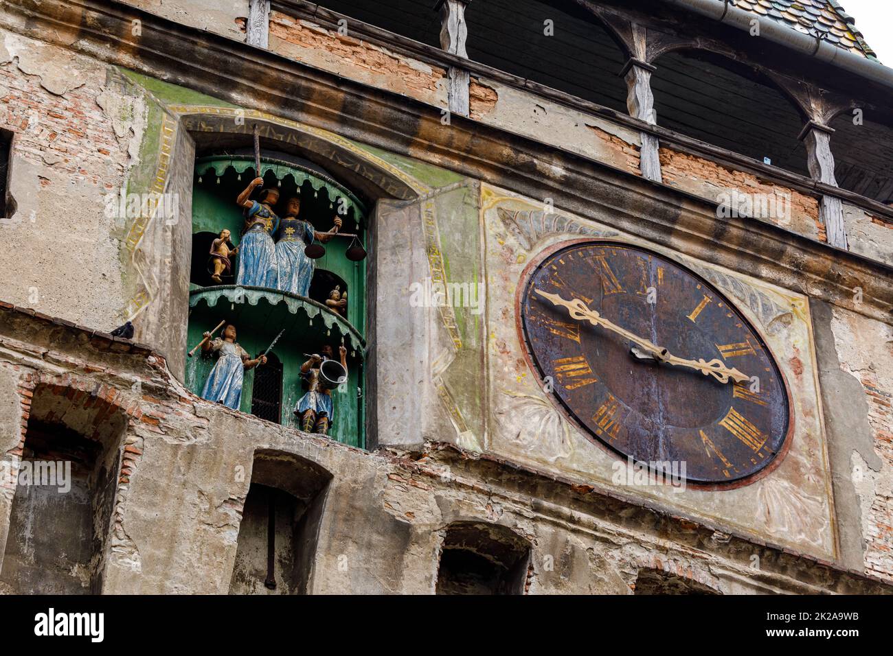 Der alte Uhrturm von sighisoara in rumänien Stockfoto