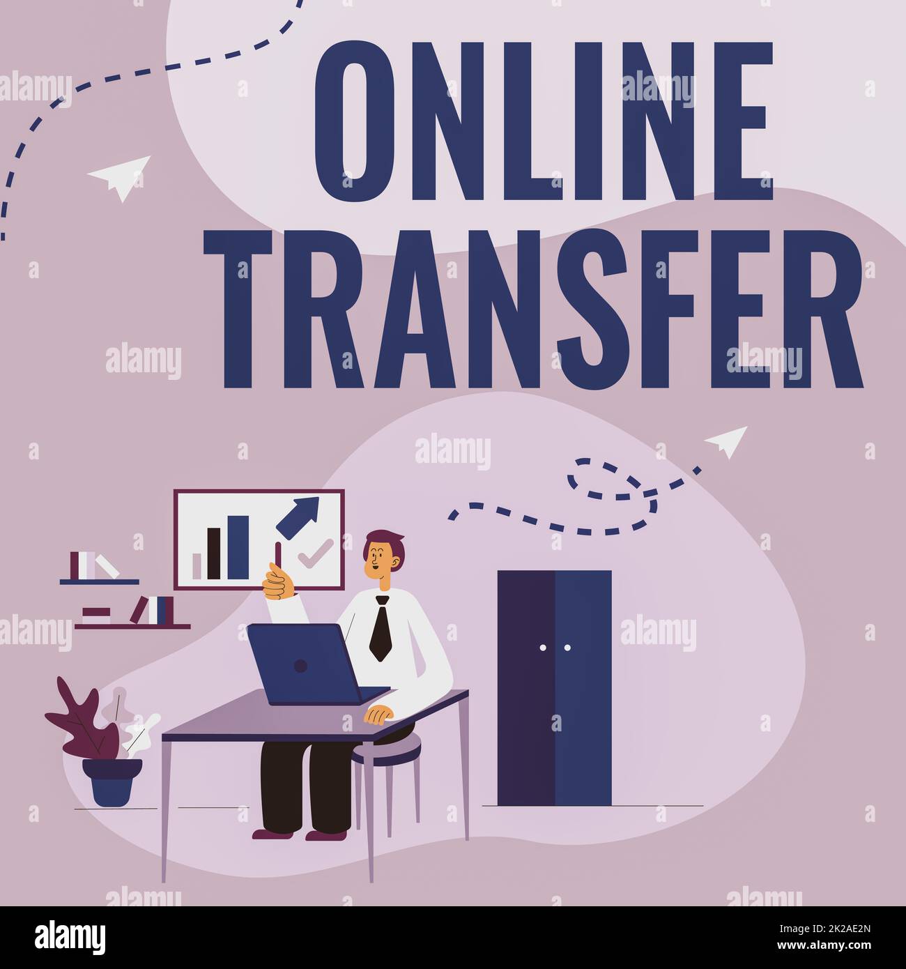 Konzeptionelle Beschriftung Online-Übertragung. Das Konzeptfoto autorisiert einen Geldtransfer über einen elektronischen Geldtransfer, der am Schreibtisch sitzt und New Technologies präsentiert. Stockfoto