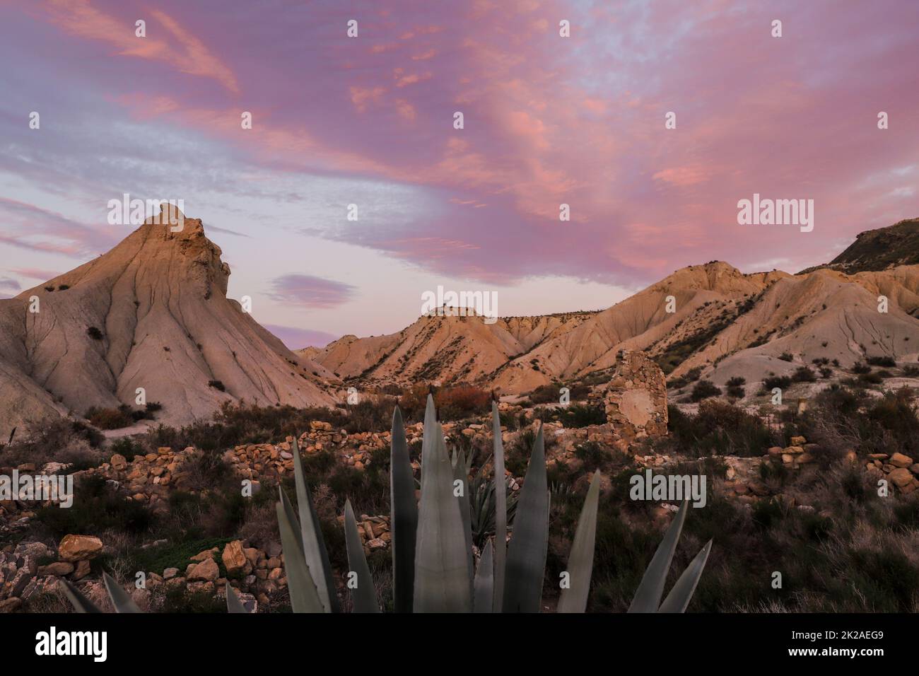 Reisen Sie durch die Natur Badlands in Europa Spanien Andalusien Stockfoto