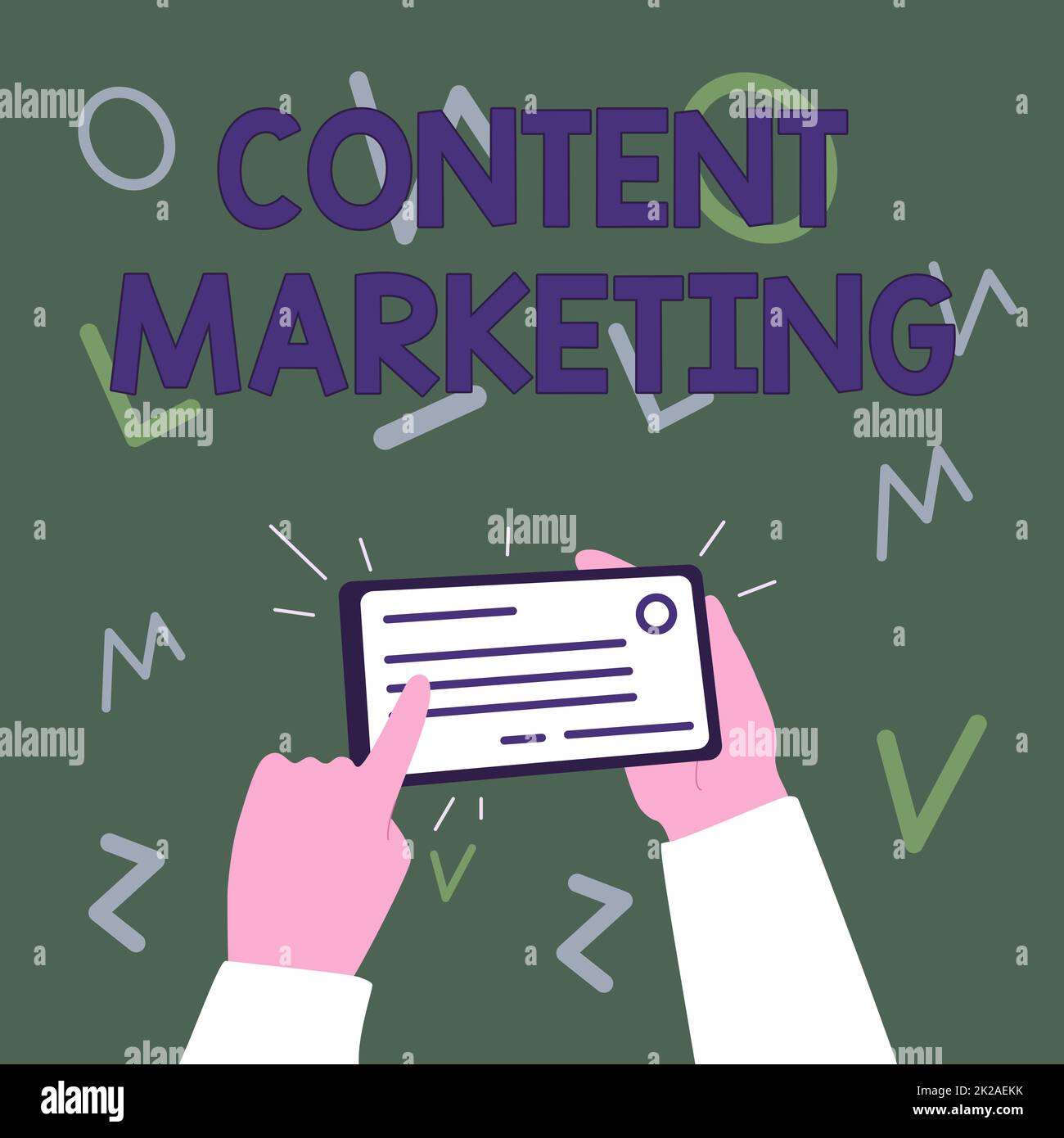 Konzeptionelle Beschriftung Content Marketing. Die Geschäftsidee umfasst die Erstellung und Weitergabe von Online-Material Illustration des Handhaltens wichtiger Ausweiskarten, die darauf zeigen. Stockfoto