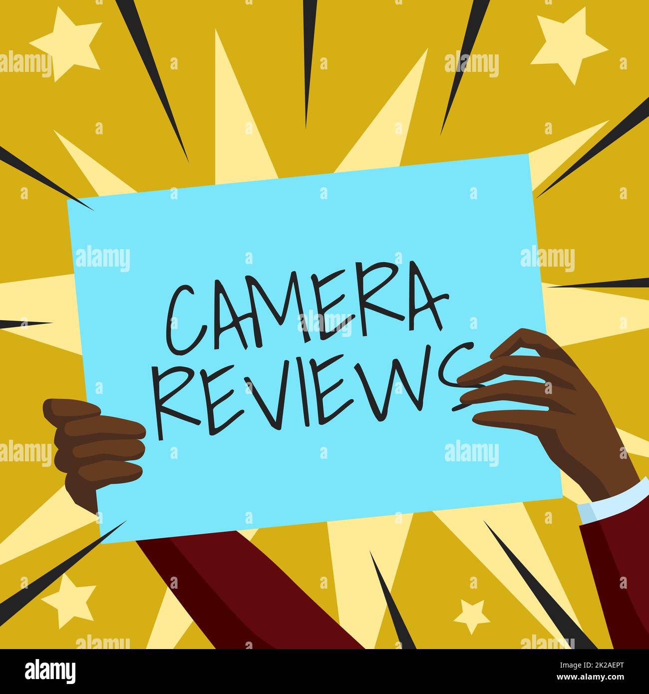 Inspiration für Schilder „Camera Reviews“. Business Showcase formelle