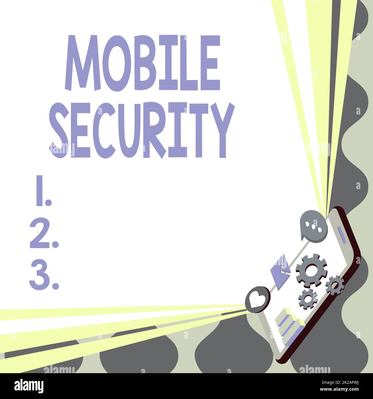 Textzeichen für Mobile Security. Business Idea Bemühungen zur Sicherung von Daten auf mobilen Geräten wie Smartphones Mobile Drawing Sharing positive Kommentare und Good Speech Bubble Stockfoto