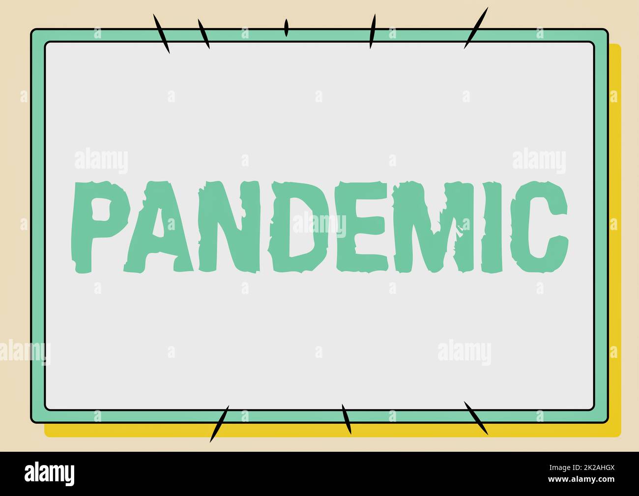 Konzeptionelle Darstellung Pandemie, Geschäftsvorstellung über ein weites Gebiet, das einen hohen Anteil der Bevölkerung beeinflusst Line Illustrated Backgrounds with VA Stockfoto